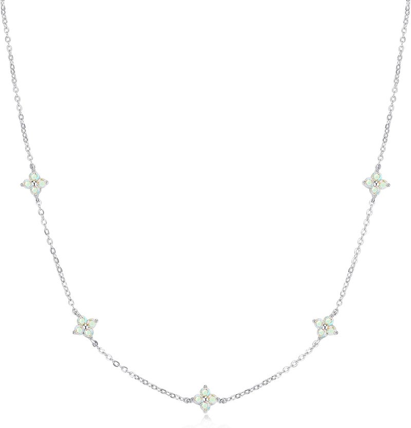 FUNEIA Dainty Silver Gold Necklaces for Women Trendy Non Tarnish 14K Gold Plated Cubic Zirconia Necklace Layered Cute Butterfly Heart Station Choker Necklace Stack for Wedding Prom Brides Jewelry - Image 1